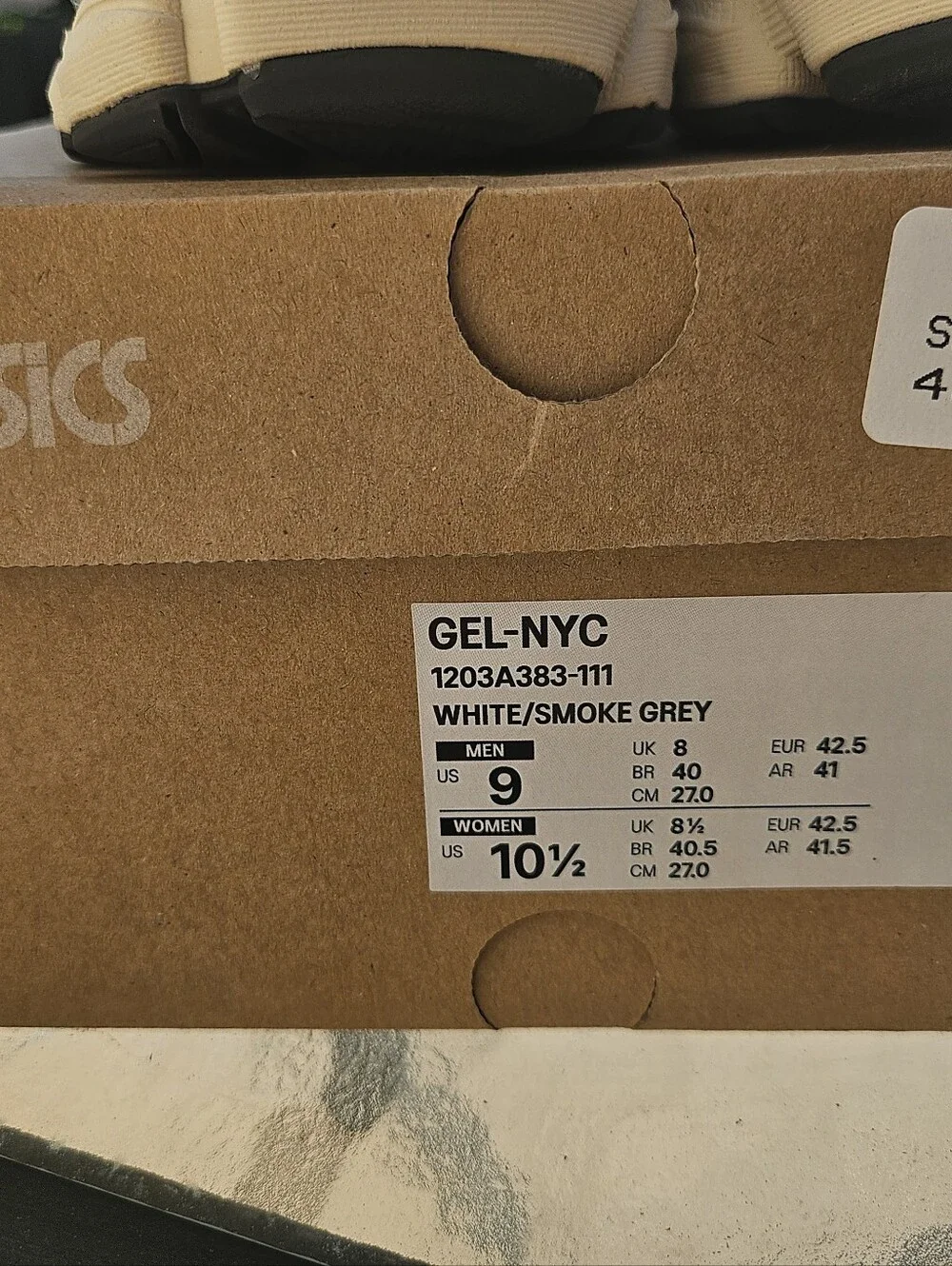 Asics Gel NYC Men's Athletic Sneakers White/Smoke Grey sz9